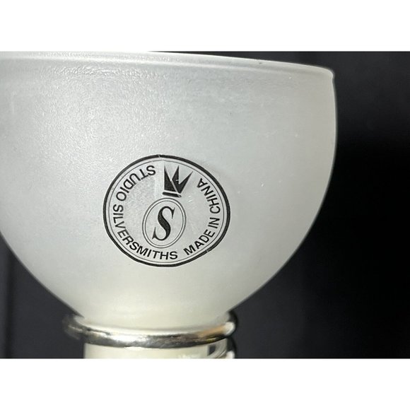 Studio Silversmiths Unity Candle Glass with silver plated stand white candle 6” - Picture 4 of 5